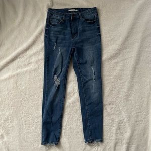 High waisted skinny jeans